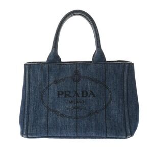 PRADA Canapa Black Canvas Handbag